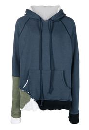 Greg Lauren patchwork army fragment hoodie - Blau