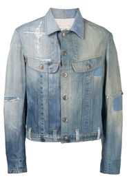 Greg Lauren distressed-effect denim jacket - Blau