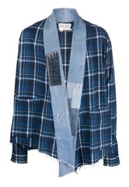 Greg Lauren patchwork-design cotton jacket - Blau