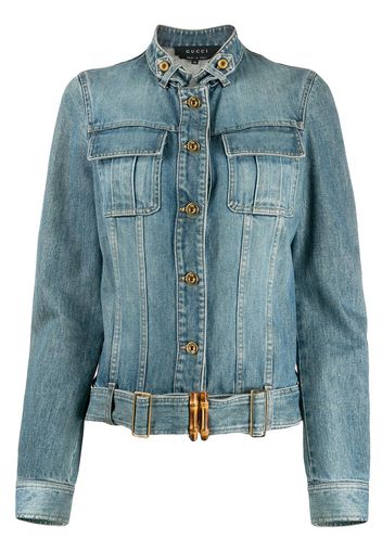 Gucci Pre-Owned Cropped-Jeansjacke - Blau