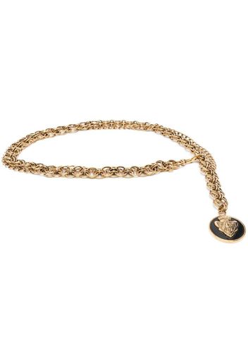 Gucci Pre-Owned 1990s logo charm chain belt - Gold