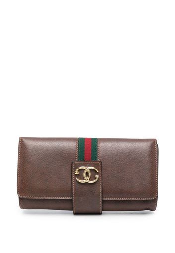 Gucci Pre-Owned 1970s interlocking G Sylvie Web wallet - Braun