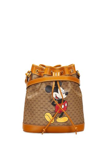 Gucci Pre-Owned Mini GG Supreme Mickey Mouse bucket bag - Braun