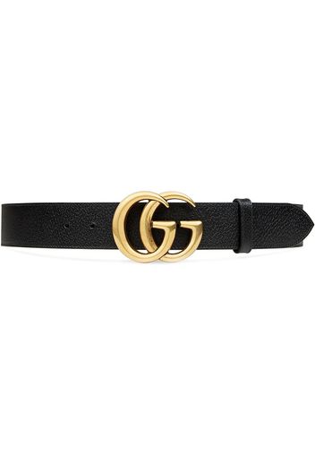 Gucci Gürtel aus Leder mit GG Schnalle - Schwarz