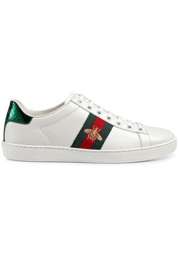 Gucci Low-Top-Sneaker Ace mit Stickerei - Weiß