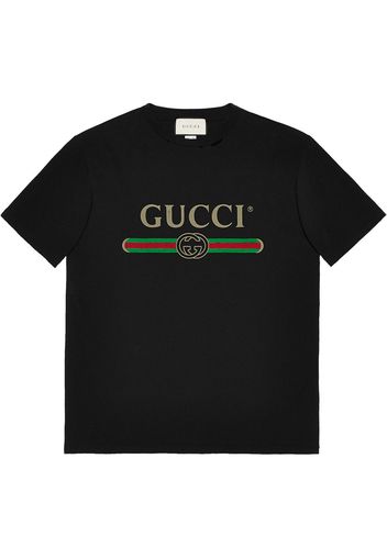 Gucci T-Shirt mit Gucci Print - Schwarz