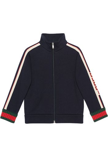 Gucci Kids Sweatshirt mit Jacquard-Saum - Blau