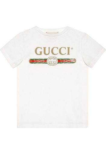 Gucci Kids T-Shirt mit Gucci-Logo - Weiß