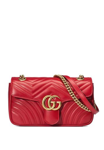 Gucci Kleine GG Marmont Schultertasche - Rot