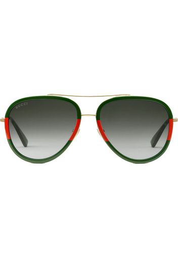 Gucci Eyewear Sonnenbrille in Colour-Block-Optik - Metallisch