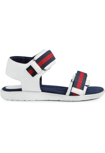 Gucci Kids Sandalen mit Webstreifen - Weiß