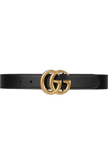 Gucci Kids Gürtel mit GG-Schnalle - Schwarz