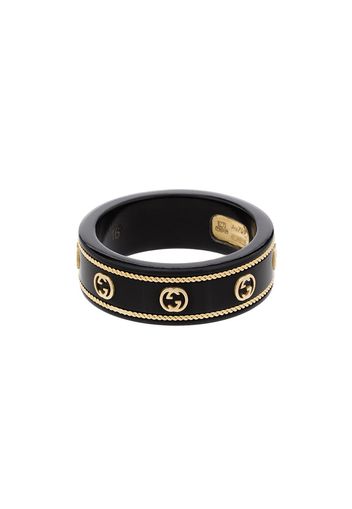 Gucci 18kt Gelbgoldring mit GG - 101 - Black: