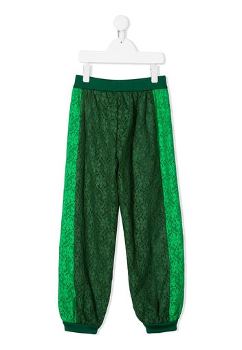 Gucci Kids Jogginghose mit Spitze - Grün