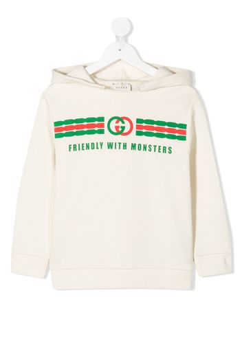 Gucci Kids Kapuzenpullover mit Logo-Print - Nude