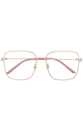 Gucci Eyewear Brille mit eckigem Gestell - Gold