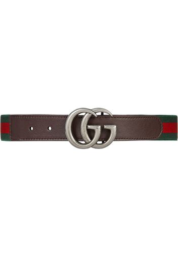 Gucci Kids Elastischer Gürtel mit Webstreifen - Grün