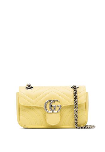 Gucci Kleine 'GG Marmont' Schultertasche - Gelb