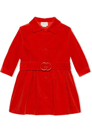 Gucci Kids Cordmantel mit Gürtel - Rot