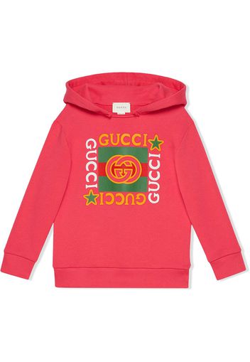 Gucci Kids Kapuzenpullover mit Logo-Print - Rosa