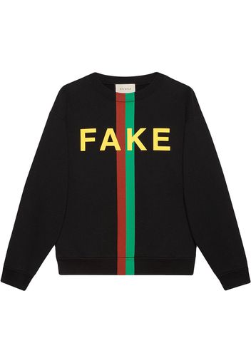 Gucci Sweatshirt mit "Fake/Not"-Print - Schwarz