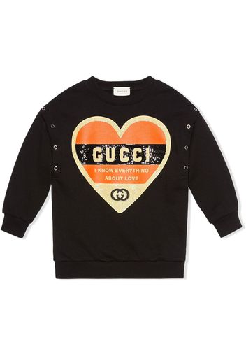 Gucci Kids Sweatshirt mit Herzmotiv - Schwarz
