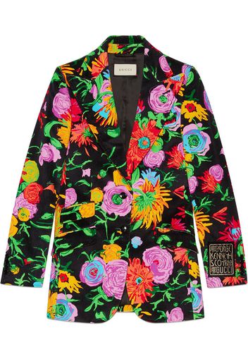 Gucci GUCCI x Ken Scott Samtsakko mit Blumenmuster - Schwarz