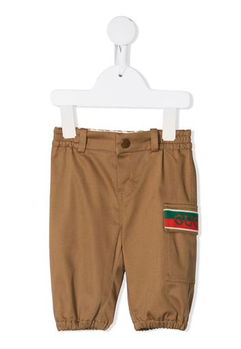 Gucci Kids Chino mit Web-Detail - Braun