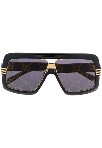 Gucci Eyewear Eckige Oversized-Sonnenbrille - Schwarz