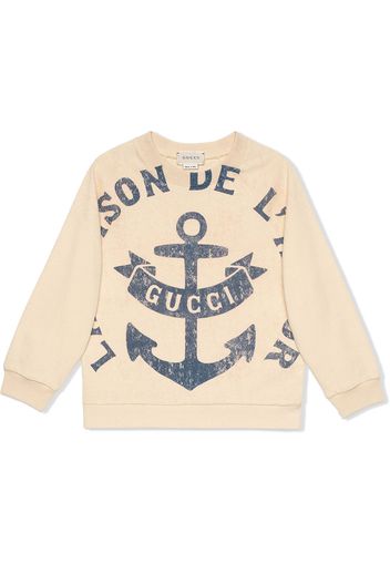 Gucci Kids Sweatshirt mit Slogan-Print - Nude
