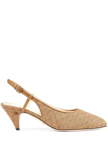 Gucci Slingback-Pumps mit Logo - Nude