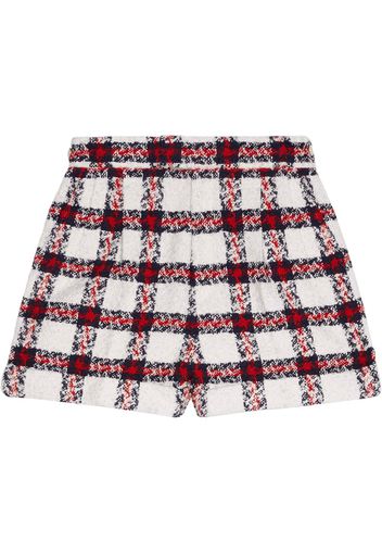 Gucci Karierte Tweed-Shorts - Weiß