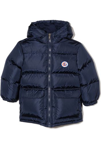 Gucci Kids Double G quilted puffer jacket - Blau