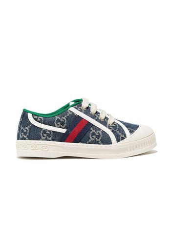 Gucci Kids GG Supreme lace-up sneakers - Blau