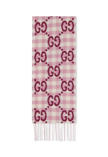 Gucci Kids Karierter Schal mit GG - Rosa