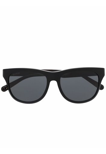 Gucci Eyewear Eckige Sonnenbrille mit Logo - Schwarz