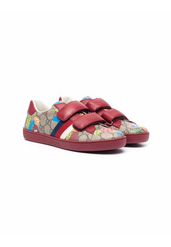 Gucci Kids Sneakers mit Klettverschluss - Nude