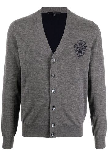 Gucci Cardigan mit Wappen-Print - Grau