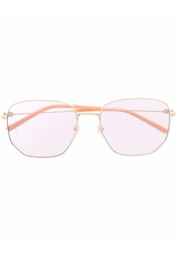 Gucci Eyewear Sonnenbrille mit geometrischem Gestell - Gold