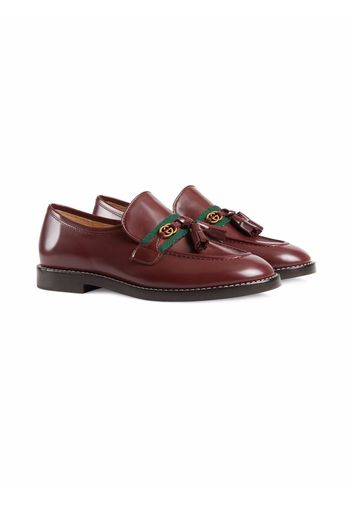 Gucci Kids Loafer mit Webstreifen - Rot