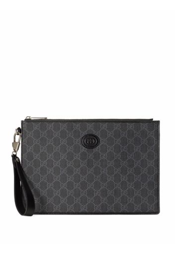 Gucci Clutch aus GG Canvas - Schwarz