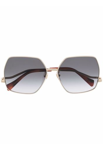 Gucci Eyewear Sonnenbrille mit Oversized-Gestell - Gold