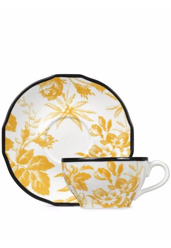 Gucci Herbarium Kaffeetasse mit Untersetzer - Weiß