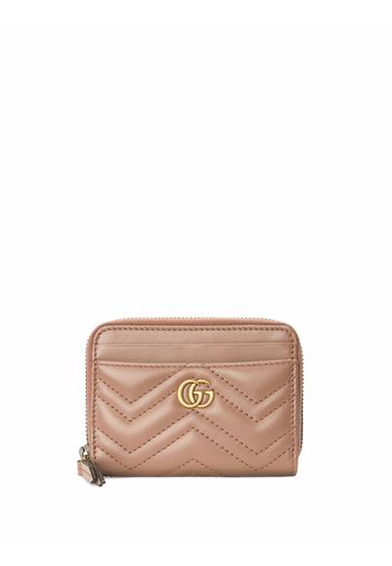 Gucci GG Marmont matelassé zip card case - Nude