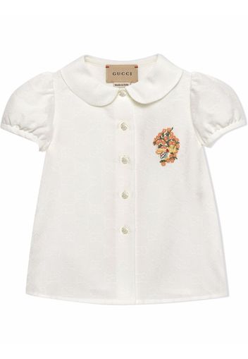 Gucci Kids Jacquard-Bluse mit GG - Weiß