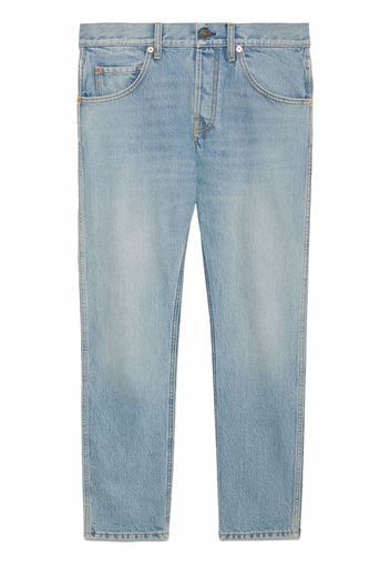 Gucci Tapered-Jeans mit Bleached-Effekt - Blau