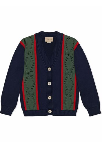 Gucci Kids button-up knitted cardigan - Blau