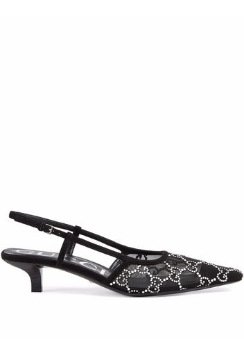 Gucci GG slingback mesh-panel pumps - Schwarz