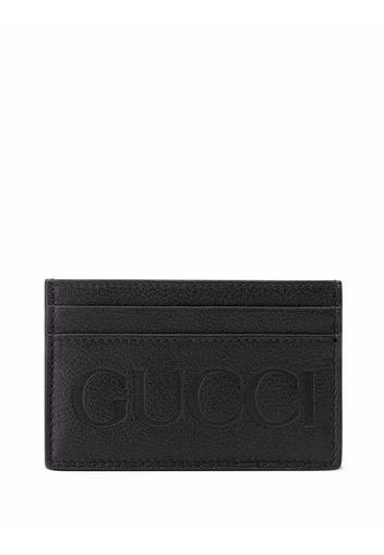 Gucci debossed-logo cardholder - Schwarz