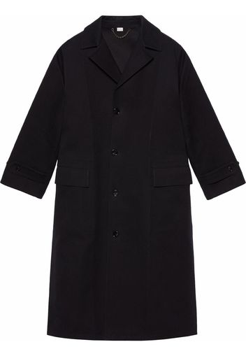 Gucci slogan-print mid-length coat - Schwarz